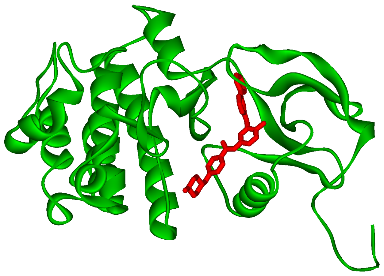Complexo estrutural de c-Abl com imatinib baseado na estrutura PDB 1IEP