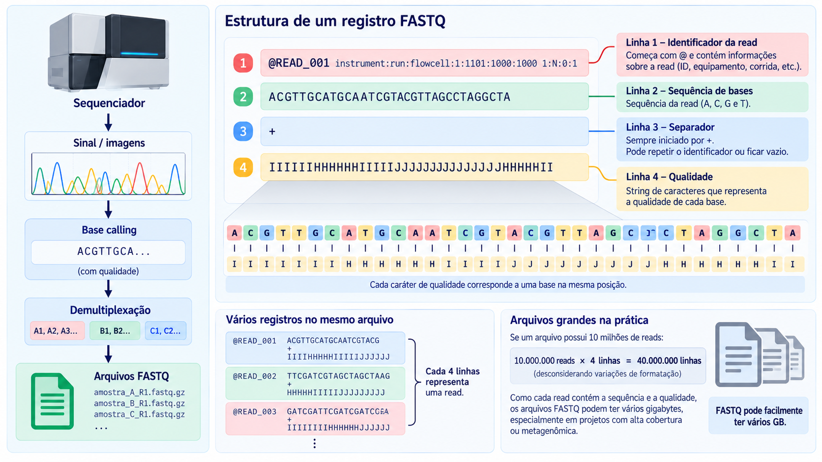 Estrutura de um arquivo FASTQ