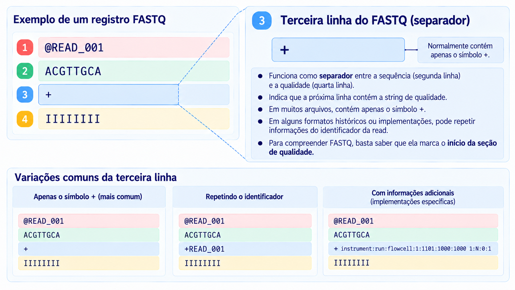Terceira linha de um registro FASTQ